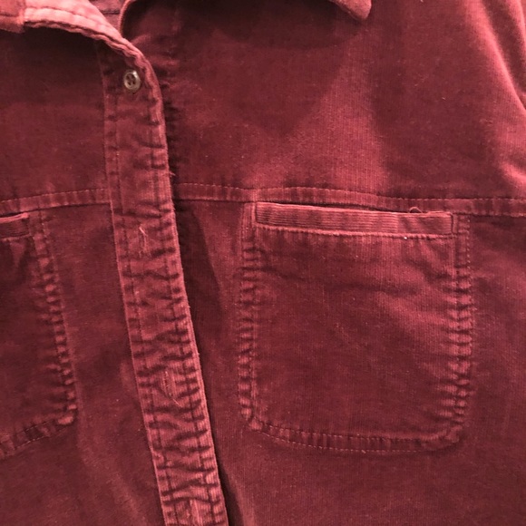 Burgundy corduroy button down XL - Picture 2 of 4